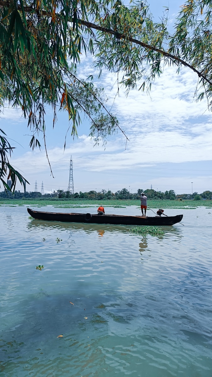 A group of people on a boat