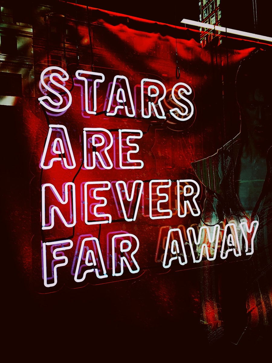 Forget quiet words. Write like you mean it Stars are never far away sign
