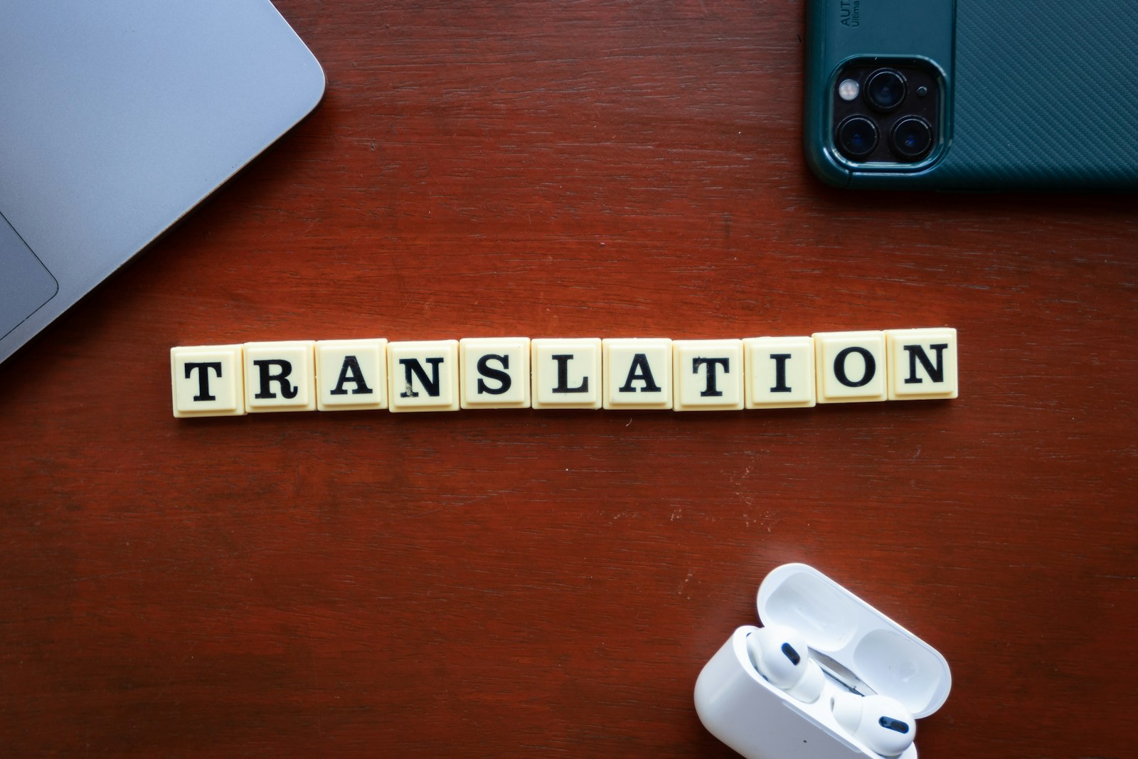 A wooden block that says translation on it